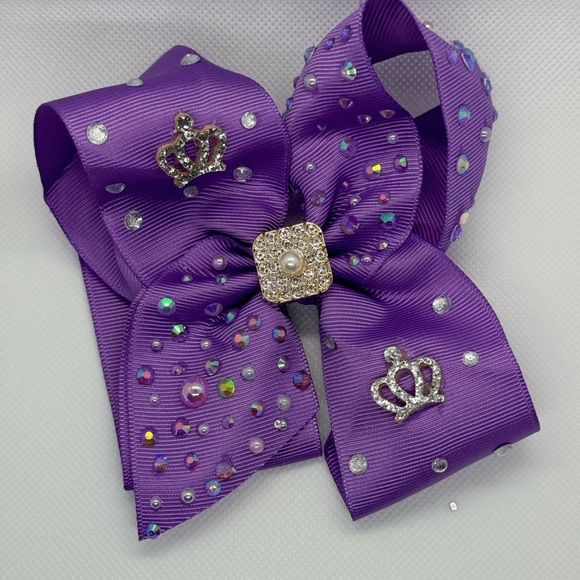 Charming Floral Kids Hair Bow - Blue and Pink - Picture 5 of 11